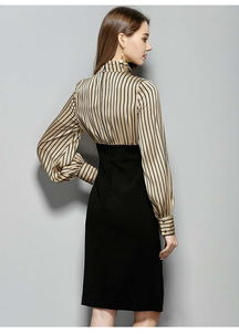 2018春季精品酬賓版女裝外貿原單假兩件名媛氣質裙 艾森絲服飾